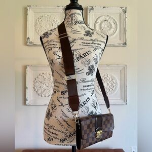 Authentic LOUIS VUITTON Portefeuille Sistina large Wallet Damier Ebene w/COA